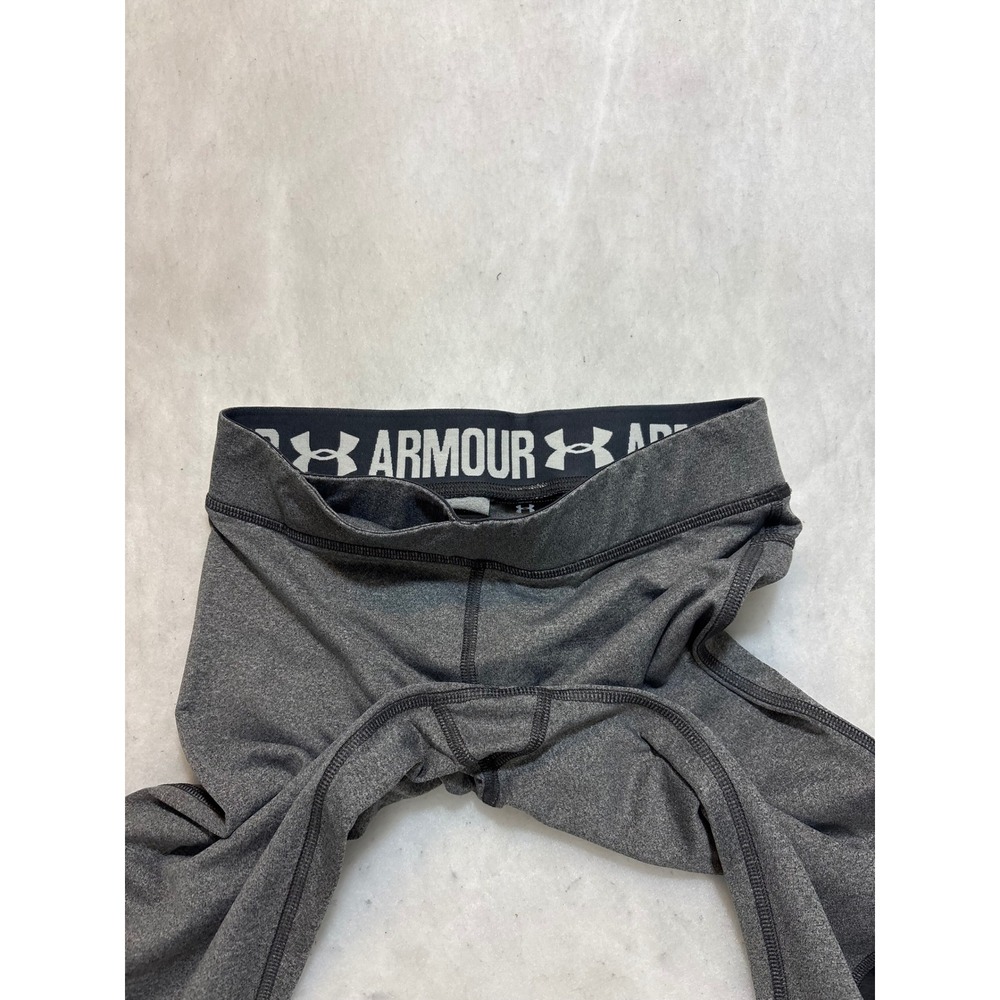 Under Armour Womens Compression Leggings Black Grey HeatGear Athletic Fitness Sm - Picture 7 of 12
